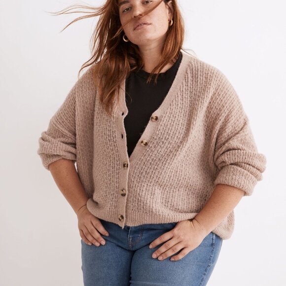 Madewell Plus Mayfair Cardigan (Heather Blush) - Picture 3 of 7